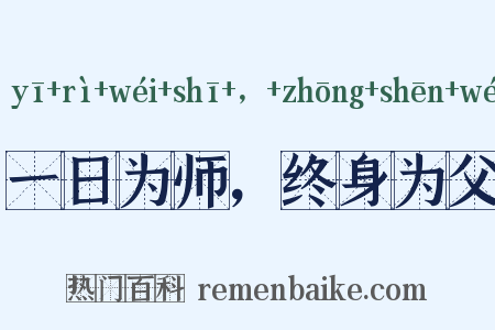 一日为师，终身为父是什么意思的图片